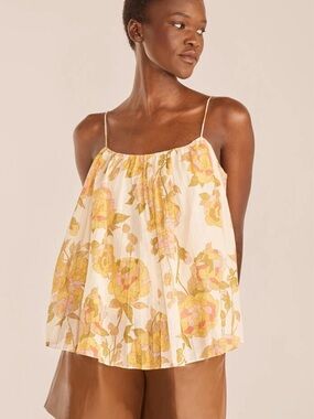 NWT Rebecca Taylor Women's Wild Peony Pleated Tank